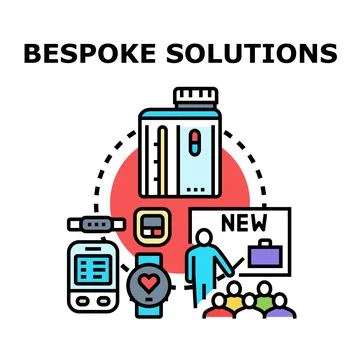 Bespoke solutions for new digital technology development Stock Illustration