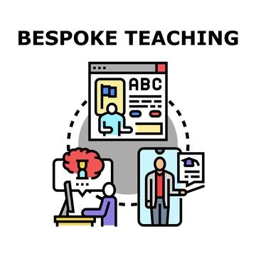 Bespoke teaching concept for personalized education and learning Stock Illustration