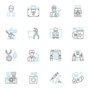 Bespoke therapy linear icons set. Personalized, Customized, Tailored Stock Illustration