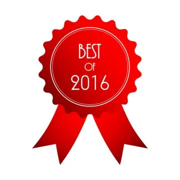 Best of 2016 red badge Stock Illustration