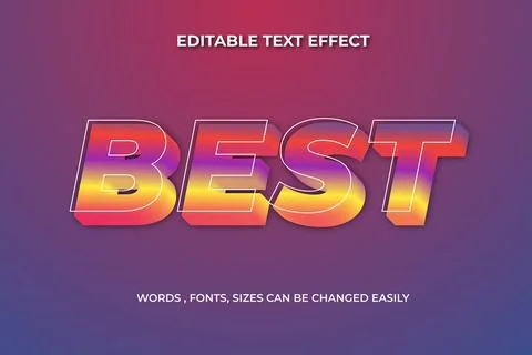 Best 3d editable text effect Illustrazione stock