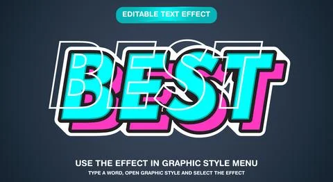 Best 3d style editable text effect 스톡 일러스트