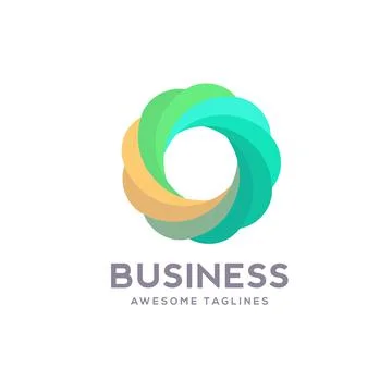 Best Abstract flow logo template. Round shape and infinity loop symbol, Illustrazione stock
