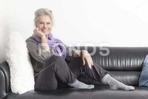 Best age woman relaxing Stock Photos