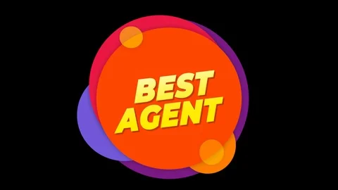 Best Agent Text Flat Sticker Colorful Popup Animation. Stock Footage 114863304