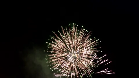 Best amazing beautiful color exploding fireworks a background night sky. 4K. Stock Footage 295886965