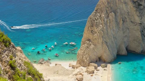 Best and most beautiful beaches of Greece island of Zakynthos in Ionian se Stock Footage 285133863
