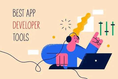 Best app developer tools concept Stock Illustration