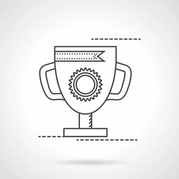 The best award cup flat line vector icon Stock Illustration
