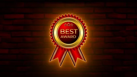 Best award label with ribbon green screen background Stock Footage 295163653