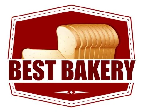 A best bakery label with slices of bread Stock Illustration