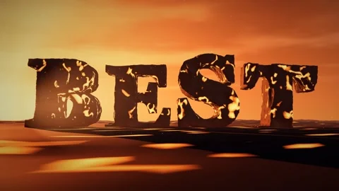Best Basalt Letters with Molten Lava Glowing in the Cracks on a Volcanic Plain Stock Footage 342220182