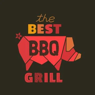 Best BBQ grill flat hand drawn vector icon Stock Illustration
