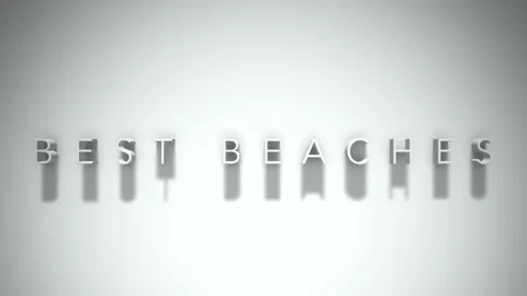 Best beaches 3D title animation white text on a white background Stock Footage 299758472