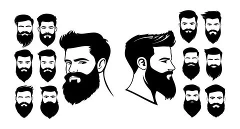 Best Beard Styles for Men Stock Illustration