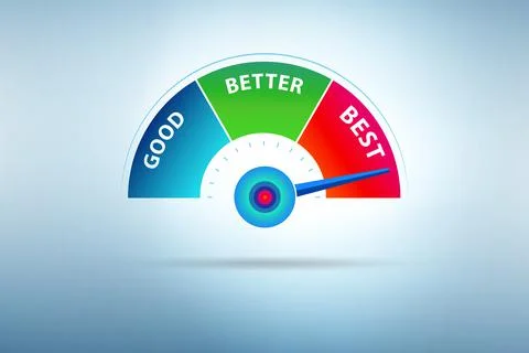 Best Better Good comparative concept Stock Illustration