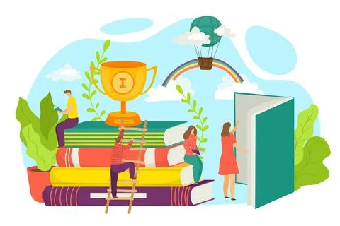 Best book concept, vector illustration. Bestseller books. Stack of books and Stock Illustration