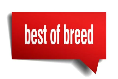 Best of breed red 3d speech bubble Illustrazione stock