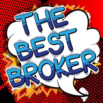 The Best Broker - Comic book style word on abstract background. Illustrazione stock