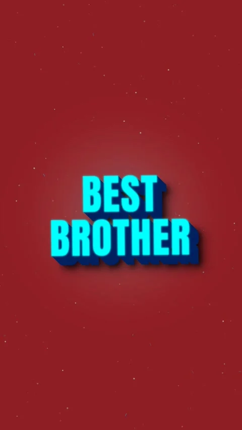 Best brother text in bright blue on a red background Stock Footage 345427649