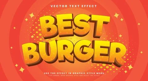 Best Burger editable text effect Template Illustrazione stock