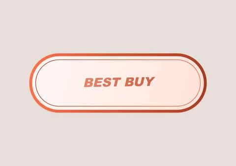 Best buy button with orange border and modern rounded shape Ilustração Stock
