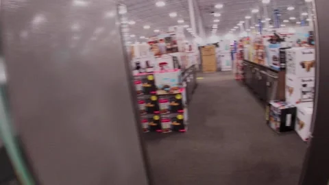Best Buy electronics retail store interior pov walking large kitchen applianc Stock Footage 227366517