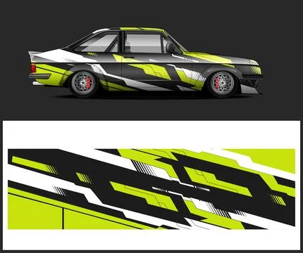 Best car wrap with Vector 3m vinyl wrap and Vector car mockups Stock Illustration
