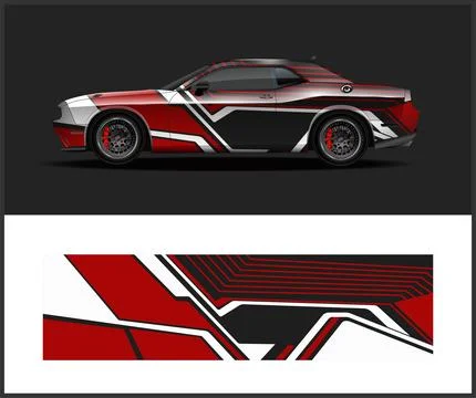Best car wrap with Vector 3m vinyl wrap and Vector car mockups Stock Illustration