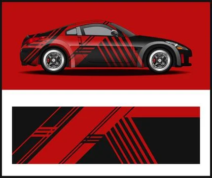 Best car wrap with Vector 3m vinyl wrap and Vector car mockups Stock Illustration