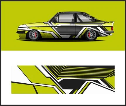 Best car wrap with Vector 3m vinyl wrap and Vector car mockups Stock Illustration