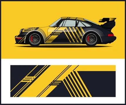 Best car wrap with Vector 3m vinyl wrap and Vector car mockups Stock Illustration