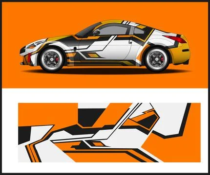 Best car wrap with Vector 3m vinyl wrap and Vector car mockups Stock Illustration