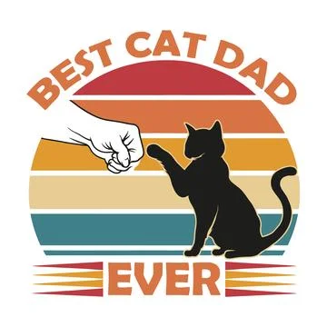 Best Cat Dad Ever Stock Illustration