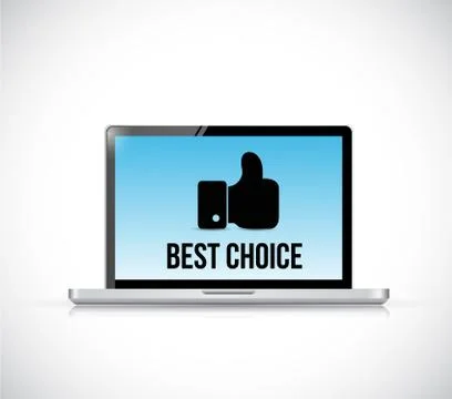 Best choice computer sign illustration. graphic design Stock Illustration