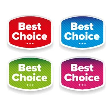 Best Choice label set Stock Illustration