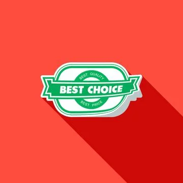 Best choice label. Vector illustration. Flat design. Best choice label. Ve... Stock Photos