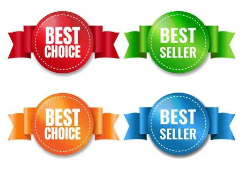 Best Choice Labels Set White Background Stock Illustration