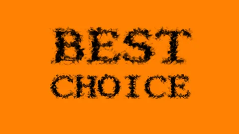 Best Choice smoke text effect orange isolated background Stock Footage 139627016