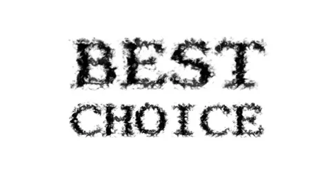 Best Choice smoke text effect white isolated background Stock Footage 139627027