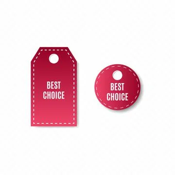 Best choice tags, vector red labels isolated on transparent background. Best Stock Illustration