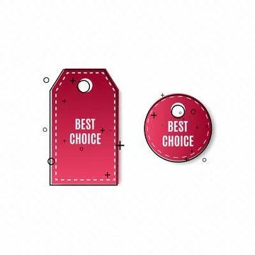 Best choice tags, vector red labels isolated on transparent background. Best Stock Illustration
