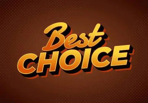 Best choice text with 3d effect on brown background Stock Illustration