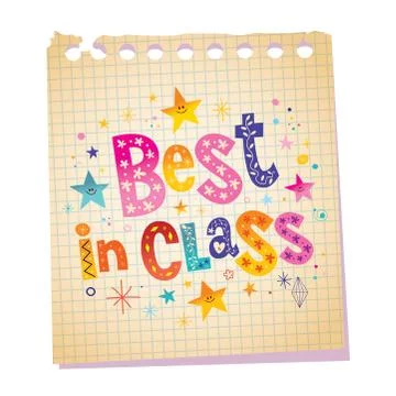 Best in class notepad paper message Illustrazione stock