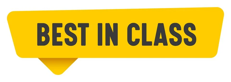 Best in class sign. best in class yellow sticker isolated on transparent ba.. Stock Illustration