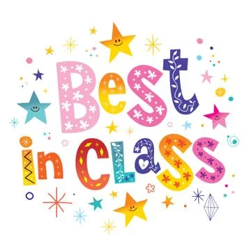 Best in class unique lettering Stock Illustration