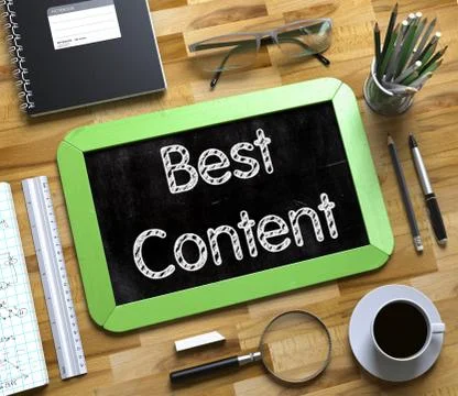 Best Content - Text on Small Chalkboard 스톡 일러스트