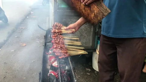The best culinary satay from Indonesia Stock Footage 218331792