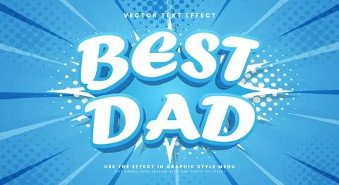 Best dad 3D editable text effect Template Illustrazione stock