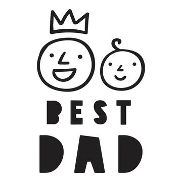 Best dad. Card design. Vector illustration on white background. Stock Illustration
